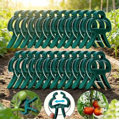 10/20pcs Adjustable Plant Clips - Reusable Flower, Vine, Vegetable And Tomato Garden Supports - Durable Plastic, Essential Gardening Tool