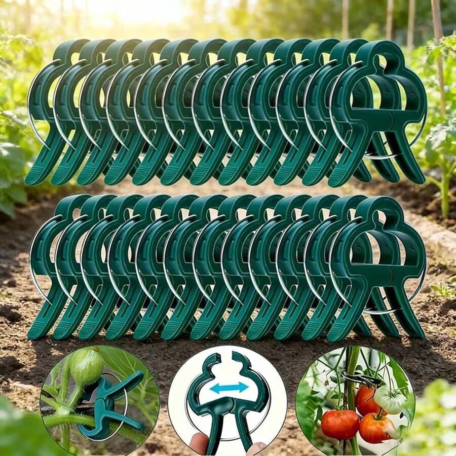 Bộ 50/30/20/10 kẹp giữ cây có thể điều chỉnh - Giá đỡ cây trồng tái sử dụng cho hoa, dây leo, rau và cà chua - Nhựa bền, dụng cụ làm vườn thiết yếu. - Nhiều kiểu dáng - Xem 1