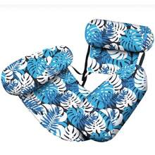 Silla/tumbona/hamaca inflable 2 en 1 con respaldo, artículo esencial para vacaciones, flotador inflable para piscina, cama flotante, apto para piscina, playa, lago, spa, fiesta de piscina, entretenimiento acuático de verano al aire libre, silla flotante portátil, regalo ideal para cumpleaños de verano, fiesta, estudiantes - multicolor - Ver 7