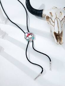 1 pieza Corbata de bolo vintage estilo vaquero/vaquera para mujer, colgante de esmalte con caballo, rodeo, Texas, estilo bohemio, joyería de festival de música country - Multicolor - Ver 2