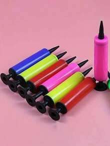 1pc/3pcs Portable Handheld Manual Balloon Pump, Hand-Pressed Colorful Air Pump For Birthday Party, Holiday, Wedding Balloons, Random Color - View 3