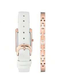 Ladies Watch Women Rose Gold Watch & Bracelet with Charms Crystal Bracelet Watches Set Quartz Wristwatches for Women Great Gifts - 黑色 - 查看 5