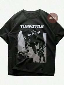 1PC Comfort Suicideboy T-Shirt , Suicideboy, Women's Casual Cotton Round Neck Short Sleeve T-Shirt With Graphic Print Regular Fit For Summer Summer To - 黑色 4 - 查看 4
