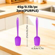 1/2/4 piezas Espátula pequeña de silicona, 4 colores disponibles, resistente al calor, diseño de una sola pieza sin costuras, gruesa y duradera, con orificio para colgar, mango anti-quemaduras, revestimiento anti-rayones, regalo del Día de la Madre, esencial de cocina - Ver 23