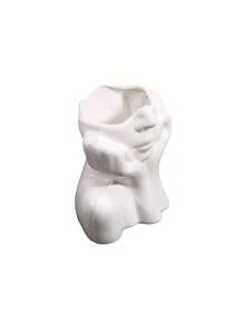 1 Stück Blumentopf in Form eines menschlichen Gesichts, Make-up-Pinselhalter, künstlerischer Harz-Organizer in Form eines Gesichts für Pinsel, Stifte und Schreibwaren, kreativer Aufbewahrungsbehälter für den Schminktisch mit abstraktem Skulpturendesign für Schlafzimmer, Badezimmer und Schreibtischdekoration, Heimdekoration - Mehrfarbig - Übersicht 8