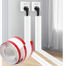 1pc PVC Self-Adhesive Cable Protector, Wear-Resistant Anti-Tripping Wall-Mounted Floor Cable Organizer - A - View 10