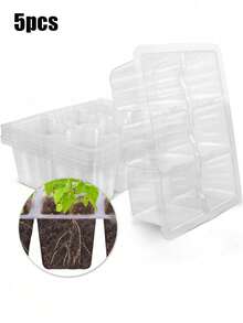12-Cell Reusable Durable Seed Sprouting Tray With Drainage Holes, Transparent For Easy Root Observation, Allows Transplanting Without Damaging Roots - Multiple Styles - View 8
