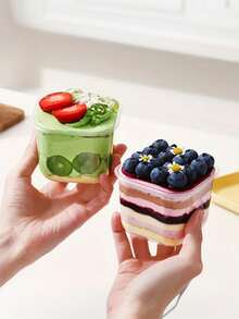 1/10/20/30/50pcs Reusable Cake Cups (With Lids), Square Transparent Mousse Cups Candy Boxes, Dessert And Fruit Pudding Jelly Ice Cream Baking Containers, Suitable For Birthday Wedding Holiday Party, Party Supplies, Event Catering, Square Containers, Modern Tableware, Lightweight Cups, Cake Containers - Multicolor - View 7