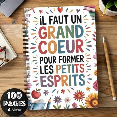 1 pièce Cahier à spirale drôle Merci professeur, journal de voyage, agenda d'étude de professeur, citations de professeur, cadeaux de fin d'année scolaire, fournitures de bureau scolaire positives, cadeau de rentrée scolaire, bloc-notes d'étudiant, cahier d'études, organiseur personnel pour collège, sans stylo inclus.