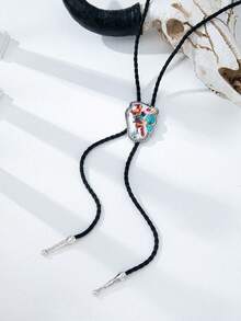 1 pieza Corbata de bolo vintage estilo vaquero/vaquera para mujer, colgante de esmalte con caballo, rodeo, Texas, estilo bohemio, joyería de festival de música country - Multicolor - Ver 11