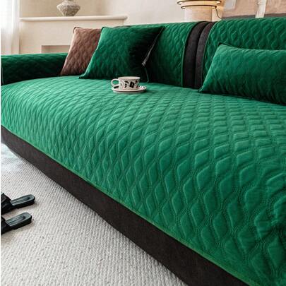 1pc Ultrasonic Sofa Cover, Solid Color Sofa Slipcover With 3D Pattern Design, Soft & Skin-Friendly, Machine Washable, Pet-Friendly, Durable, Suitable For All Seasons, Holiday Decor Furniture Protection, Fits 1/2/3/4 Seater Sofa Armrest Backrest