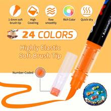 Bộ 24 bút vẽ acrylic lỏng trực tiếp, bút vẽ chuyên nghiệp cho các hoạt động DIY ngày lễ, vẽ trên đá, thủy tinh, gỗ, gốm sứ và vải. - A - Xem 6