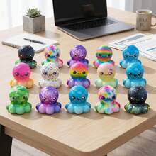 Cute Glowing Octopus Soft Squeeze Toy: Soft Slow Rebound Squeeze Stress Relief Toy, Adorable Animal Shaped Sensory Fidget Toy, Perfect Mother's Day Gift For Adults And Stress Relief Toy Collectors - View 5