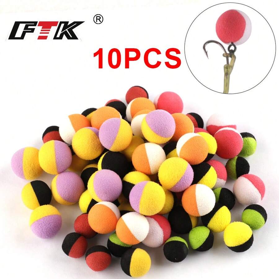 FTK 10pcs/Pack Pvc Buoyant Fishing Beads Round Beads 1.4cm Carp Fishing Gear Accessories