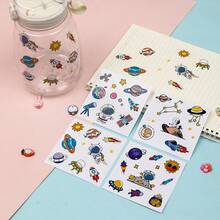 1pc Cartoon Astronaut Sticker, Cute Waterproof Sticker Suitable For Water Bottles, Cups, Notebooks And Diaries - Multicolor - View 4