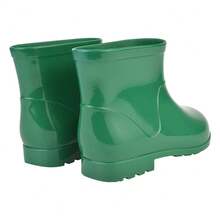 Galocha Infantil Feminina Bota de Chuva Masculina Impermeável Confortável Macia Antiderrapante Leve - Verde - Visão 3