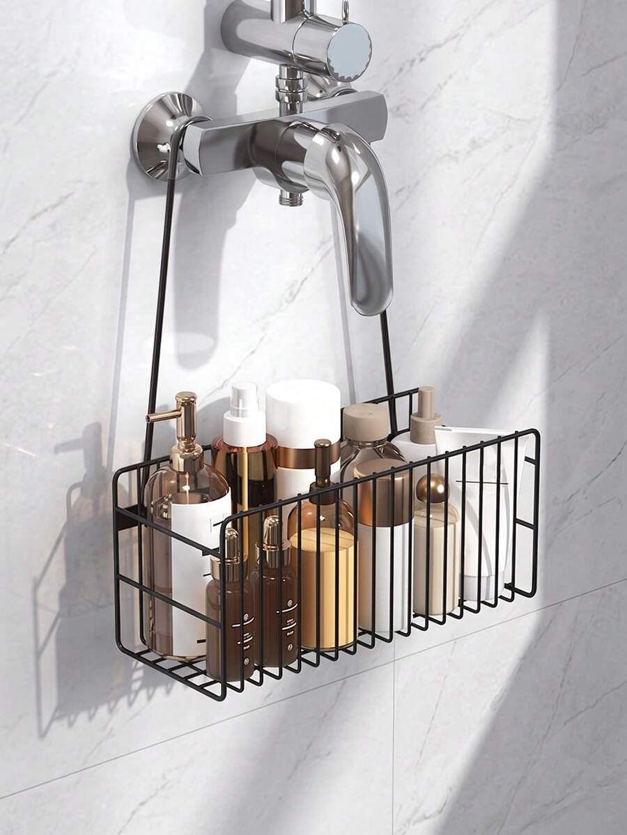 1 chiếc kệ đựng đồ tắm treo tường màu đen hiện đại, kệ đựng đồ dùng phòng tắm dung tích lớn, chống thấm nước, dùng để đựng đồ vệ sinh cá nhân, bông tắm, dụng cụ nhà tắm, không cần khoan, tiết kiệm không gian cho phòng tắm, nhà bếp, xe RV, căn hộ. - Nhiều màu - Xem 1