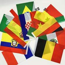 10 Peças Bandeira de Mão, Mastro de Bandeira Branco de Plástico, Adequado para Decorar Bandeiras Internacionais de Vários Países - Bandeira Pequena de Tecido de Poliéster Dupla Face, Usada para Competições Esportivas, Reuniões e Decoração - Multicolorido - Visão 5