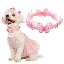 1pc Pink Embroidered Mesh Pet Butterfly Collar, Sweet And Cute 3D Butterfly Decoration, Suitable For All Seasons, Cat And Dog Decorative Product, Perfect For Valentine's Day, Christmas, Wedding, Party And Other Holidays, Cat And Dog Outdoor Photo, Holiday Dress-Up Collar, Perfect Gift For Pets! - Multicolor - View 8
