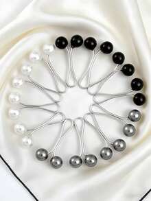 24pcs/Set Women's Brooches, Scarf Clips, Shawl Pins, Headscarf Clips, Scarf Shawl Pins, Pearl Scarf Pins, Pins For Sweaters And Dresses, Women's Clothing Accessories. Suitable For Clothing, Jeans, Headwear (1/6/8/12/24pcs) - Multicolor - View 5