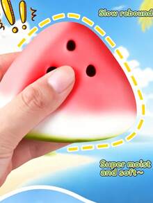 1pc Soft Squishy Watermelon Toy, Realistic Fruit Squeeze Toy, Soft TPR Material For Daily Stress Relief - Multicolor - View 8