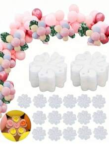 50pcs Clover Shaped Balloon Clips - Flower Shaped Balloon Fixers, DIY Balloon Accessories, Party Decorations, Balloon Shaping Tools, Suitable For Weddings, Birthdays, Graduations, Anniversaries, Theme Parties, Retro Gatherings, Bachelorette Parties - one-size - View 1