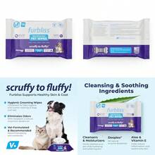 Furbliss Hygienic Dog Grooming Wipes Cleansing Grooming And Deodorizing Hypoallergenic Pet Wipes With Natural Deodorizer 100ct - Trắng - Xem 1