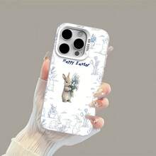 Funda para móvil con diseño de conejito de Pascua, compatible con Samsung, Apple, VIVO, OPPO, , ,  y Honor. Fabricada en TPU, ofrece protección contra golpes y caídas. Un regalo ideal para amigos y familiares. - Plateado - Ver 4