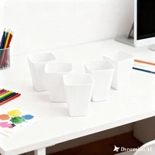 Kit Of 100 Square Plastic Cups, 250 Ml, Multipurpose, For Bathroom, Office, Party And Decoration. - 白色 - 查看 6