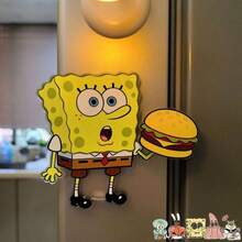 SpongeBob SquarePants 5件/1件 方形海綿寶寶卡通冰箱磁鐵，章魚哥、珊迪、圖案款，適用於廚房、辦公室白板、儲物櫃與洗碗機裝飾，可愛家居裝飾，理想派對小禮物，萬聖節與聖誕節禮物（隨機款式，需自行組裝） - 彩色 - 查看 6