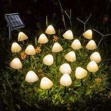 太阳能蘑菇串灯，迷你防水户外装饰灯，太阳能仙女灯，适用于花园、派对、婚礼、圣诞装饰 - 蘑菇燈 - 查看 9