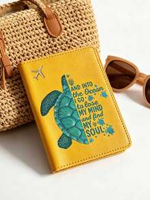 1pc Unisex Cartoon Sea Turtle Pattern Passport Cover, Multifunctional Portable PU Leather Wallet For ID/Bank Card/Cash, Suitable For Travel, Business, Back To School, Minimalist & Fashionable Passport Holder, Travel/Back To School Essential - Multicolor - View 9
