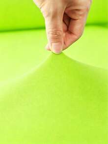 1pc Minimalist Modern Solid Color Milk Silk Elastic Sofa Cushion Cover, Suitable For All Seasons - Fluorescent Green - View 8
