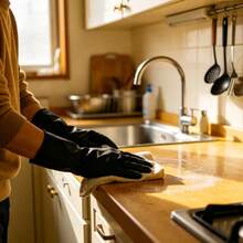 Guantes de limpieza desechables, adecuados para la cocina, lavar los platos, limpieza del hogar - Negro - 50 unidades - Ver 2