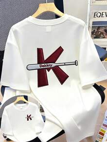 Y2K Style Plus Size Women's Loose Fit Baseball Bat Graphic Short Sleeve T-Shirt, Suitable For Daily Wear, Outings, Parties, School, Music Festivals, Vacations, Commuting. Can Be Given As A Gift To Family, Boyfriend, Girlfriend, Friends, An Ideal Summer Clothing Choice For Girls. Casual White - White - View 1
