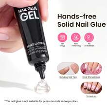 Beetles 224 Pcs 16 Sizes Tipex Gel Nail Kit, Short Coffin Instant Apex Pre-Building Pre-Etched False Nail Tips With Tipex UV Nail Glue & Mini Nail Lamp, Thick Acrylic Nail Set - 224Pcs 16 Sizes Short Coffin - 查看 6