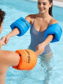 Adult Thick Inflatable Arm Bands, Double-Chamber Cylindrical Water Wings, Suitable For Beginners, Inflatable Swimming Sleeves, Swimming Pool Floats, Swim Training - Multicolor - View 6