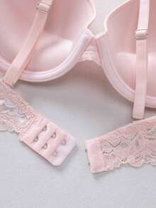 Sujetador con relleno y efecto push-up con encaje para mujer - Rosa - Ver 11