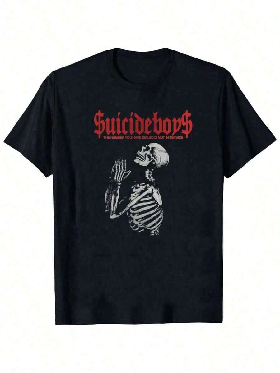 Suicideboy Men's Graphic T-Shirt - Black Casual Streetwear Tee,Tear-Effect Face Design, Round Neck Short Sleeve Summer Top, Machine Washable, Suicideboy Era Tour Graphics Print T-Shirts For Men Shirt Tops Harajuku Hip Hop Rock Style T Shirts Unisex Fashion Regular Size Street T Shirt 200g 100% Cotton,The Patterns Are All Printed. Unisex.,2026 New World Depression Album Cover Tee,Vacation Outfits Women,Concert Outfit Women - Đen 10 - Xem 1