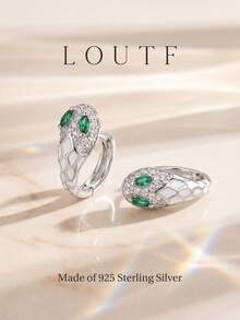 Newsoul 1 Đôi bông tai hình rắn bằng bạc Sterling S925/925 thanh lịch, trang sức nữ, quà tặng kỷ niệm, trang sức tinh tế. - Bạc - Xem 2