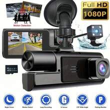 Camera For Vehicle 3 Lens Equipped With A 32Gb Sd Card 1080P Video Recorder 2Inch Rear View Camera Black Box Car Accessory Car Supplies Dash Cam With Reversing Image Parking Dual Lens Night Vision Video Recorder - Recorder - View 12