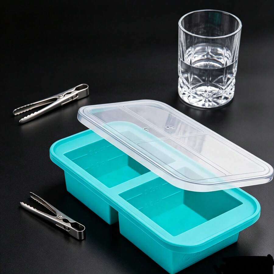 Hộp đựng súp bằng silicon có nắp, cỡ lớn, dễ lấy súp ra khỏi khuôn, chống rò rỉ, chịu nhiệt cao. - Màu xanh Cadet - Xem 1