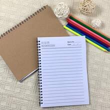 Set de 4 cuadernos espirales A5, cuadernos pequeños de 55 hojas, libreta de bocetos, diario, escritura, dibujo - Unitalla - Ver 6
