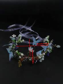 1pc Ethereal Butterfly & Flower Headband, Boho Bridal Wedding Beach Photo Prop, Fairy-Like Atmosphere Headpiece, Holiday Gift - Multicolor - View 8