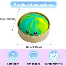 1PCS/3PCS Glitter Dumpling Squishies Toy, 10 Colors Kawaii Squishy Stress Balls For Adults, Slow Rising Sensory Fidget Pack, Anxiety Relief Hand Squeeze Dough With Food Steamer, Perfect Christmas Gift & Party Favors - 彩色 - 查看 5