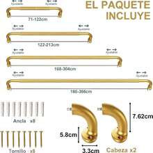 Curtain Window Rods - lucht, 72-144'' - Bekijken 4