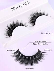 Luxury 3D Faux Mink False Eyelashes, 3 Styles Wispy Fluffy Lashes Kit, Reusable Strip Lashes For Daily & Party - Black - View 7