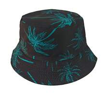 Cross-Border Printed Fisherman Hat, Double-Sided, Unisex, Versatile For Outdoor Travel, Sun Protection Hat,  European And American Style Sunshade Bucket Hat - Coconut Tree Series 6 - View 11