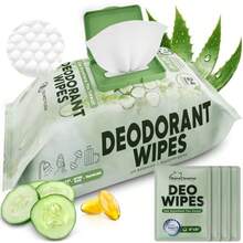Deodorant Wipes For Women - Freshening Body Towelettes For Post-Workout Travel And Daily Deodorizing - On-The-Go Fresh Scent Cleansing Wipes 60 Count 1 Pack - 清新柔和 - 查看 8