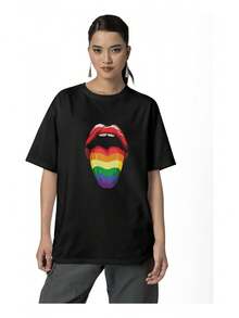 Playeras De Labios Pride - Negro - Ver 2